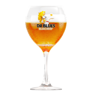 Transparent glass with beer